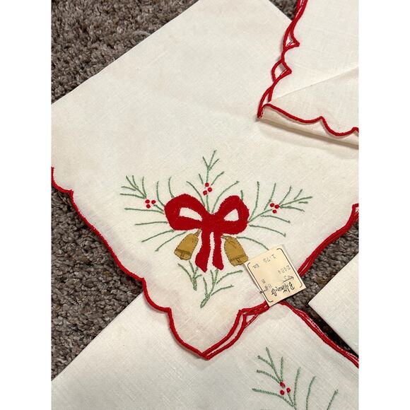 Holiday Fifth Avenue B. ALTMAN & CO. New York 4 Vintage Linen Napkins NOS - Picture 3 of 12